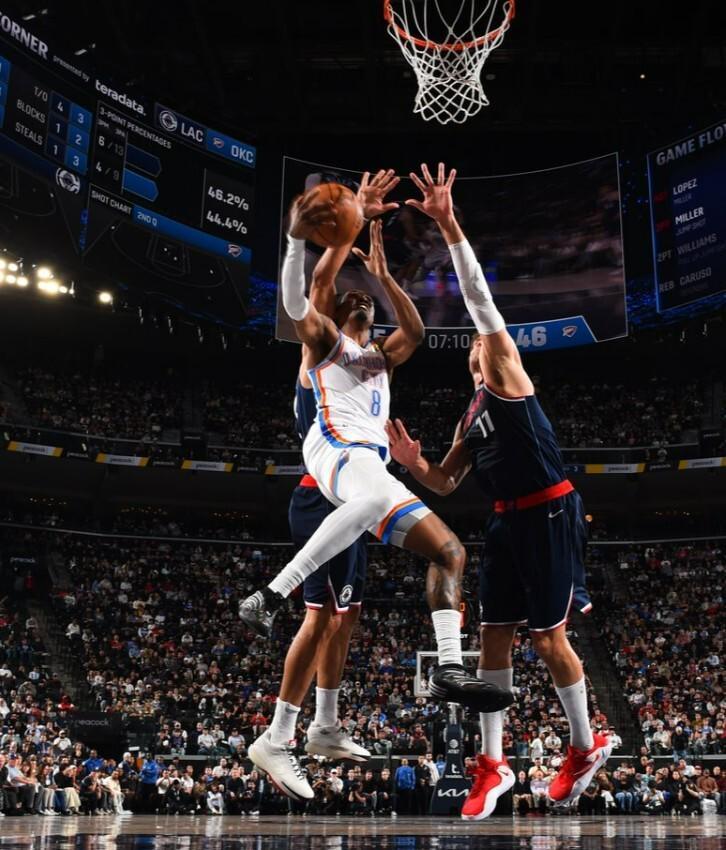 皇冠体育-锁定联盟第一！亚历山大20+11，雷霆客场128-110轻取快船